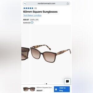 Ted Baker 60mm Square Sunglasses